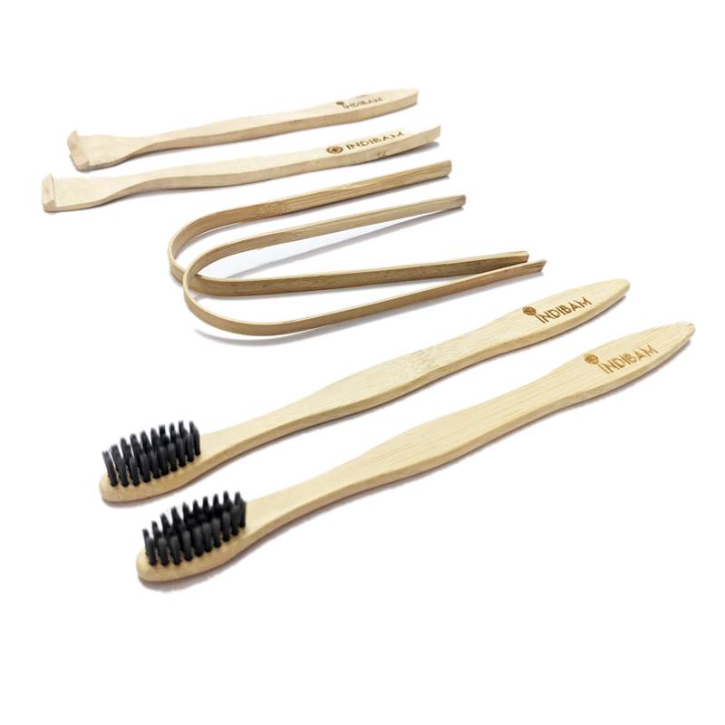 INDIBAM COMPLETE ORAL CARE PACK (Total Qty - 6 Pcs) toothbrushes.