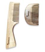 INDIBAM Premium Unisex Neem Wood Combs PACK OF 2. Neemwood Comb with handle.
