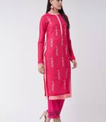 Pink printed georgette kurtis
