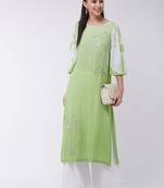 Green printed rayon kurtis