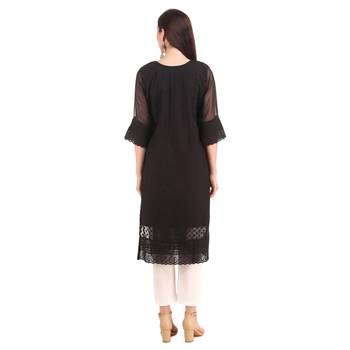 Black embroidered georgette chikankari-kurtis 2