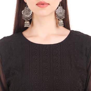 Black embroidered georgette chikankari-kurtis 4