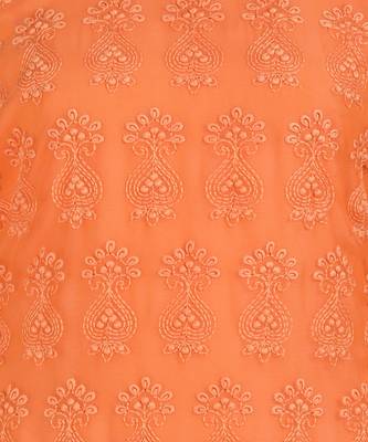 Orange embroidered georgette chikankari-kurtis 5
