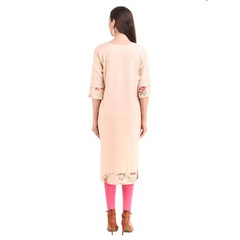 Beige embroidered georgette chikankari-kurtis 2