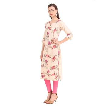Beige embroidered georgette chikankari-kurtis 3