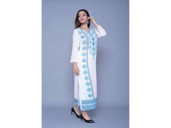 Blue printed rayon kurtas-and-kurtis 5