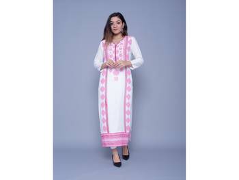 Pink printed rayon kurtas-and-kurtis 1