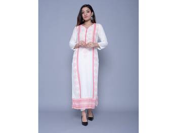 Peach printed rayon kurtas-and-kurtis 1