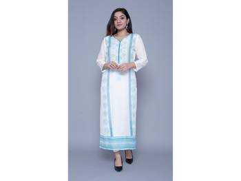 Green printed rayon kurtas-and-kurtis 1