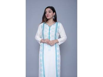 Green printed rayon kurtas-and-kurtis 3