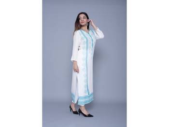 Green printed rayon kurtas-and-kurtis 5