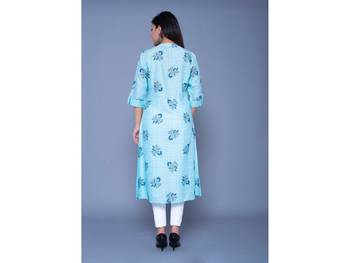 Blue printed rayon kurtas-and-kurtis 2