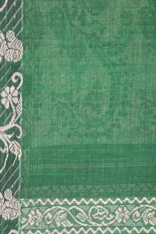 Green hand woven pure cotton saree with blouse