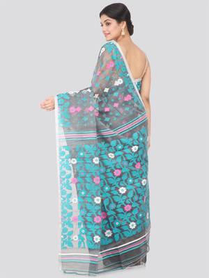 Grey Hand Woven Pure Cotton Saree Without Blouse 3