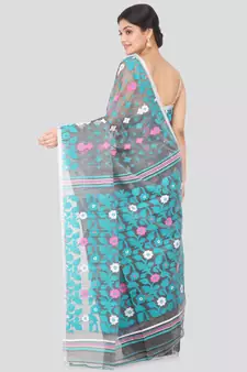 Grey Hand Woven Pure Cotton Saree Without Blouse