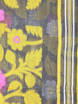 Grey Hand Woven Pure Cotton Saree Without Blouse 4