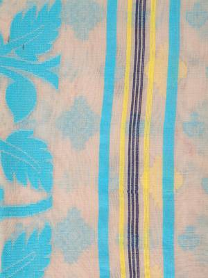 Beige Hand Woven Pure Cotton Saree Without Blouse 4