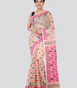 Beige Hand Woven Pure Cotton Saree Without Blouse