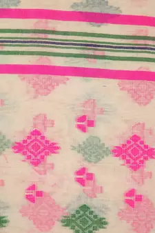 Beige Hand Woven Pure Cotton Saree Without Blouse