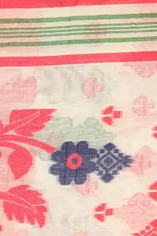 Beige Hand Woven Pure Cotton Saree Without Blouse