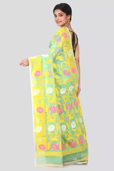 Light Green Hand Woven Pure Cotton Saree Without Blouse