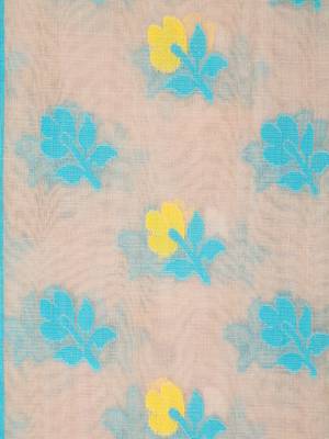 Beige Hand Woven Pure Cotton Saree Without Blouse 4