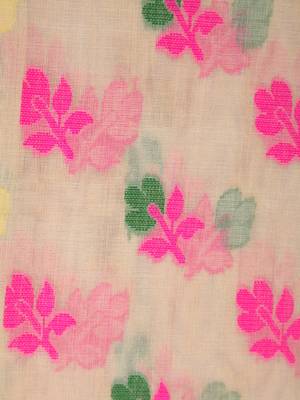 Beige hand woven pure cotton saree  4