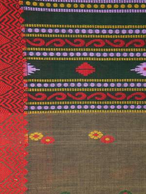 Brown hand woven pure cotton saree with blouse 4