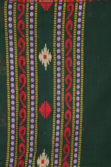 Dark green hand woven pure cotton saree with blouse