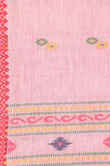 Red hand woven pure cotton saree with blouse