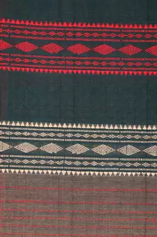 Brown hand woven pure cotton saree with blouse
