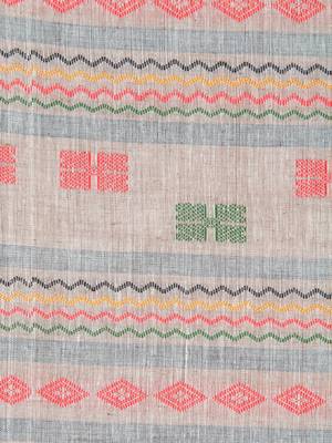 Light brown hand woven pure cotton saree with blouse 4