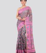 Grey Hand Woven Pure Cotton Saree Without Blouse