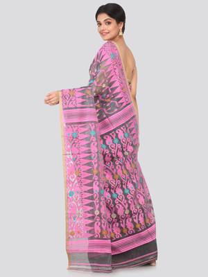 Grey Hand Woven Pure Cotton Saree Without Blouse 3