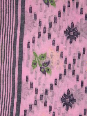 Purple Hand Woven Pure Cotton Saree Without Blouse 4