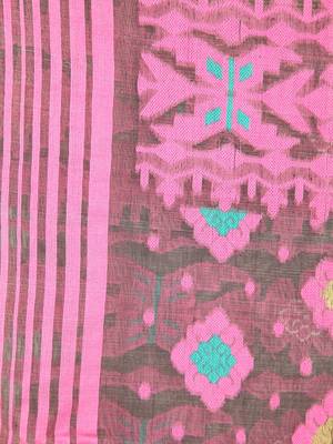 Grey Hand Woven Pure Cotton Saree Without Blouse 4