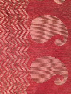 Maroon hand woven cotton silk saree with blouse 4
