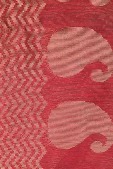 Maroon hand woven cotton silk saree with blouse