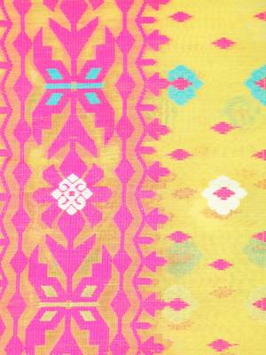 Yellow Hand Woven Pure Cotton Saree Without Blouse 4