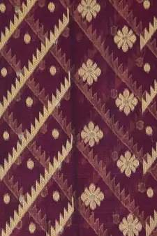 Maroon Hand Woven Pure Cotton Saree Without Blouse