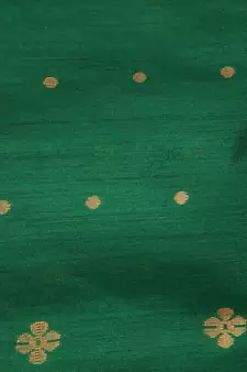 Green hand woven cotton silk saree with blouse
