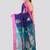 Blue hand woven cotton silk saree with blouse