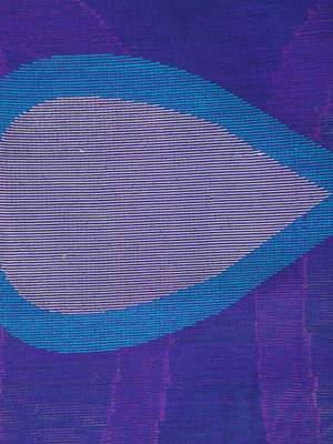 Blue hand woven cotton silk saree with blouse 4