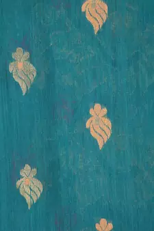Light blue hand woven cotton silk saree with blouse