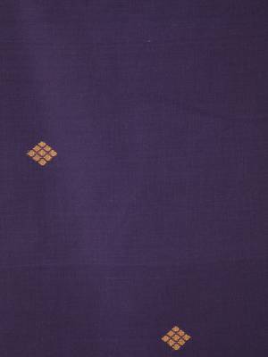 Blue hand woven pure cotton saree with blouse 4