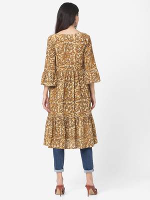 Brown Colour Flared Dress 2