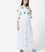 White Colour Flared Gown