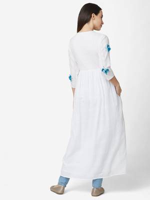 White Colour Flared Gown 2