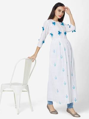 White Colour Flared Gown 3