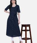 Navy Blue Colour A line Kurta